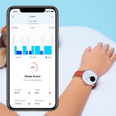 Withings ScanWatch hybrid smartklokke 42 mm (hvit)