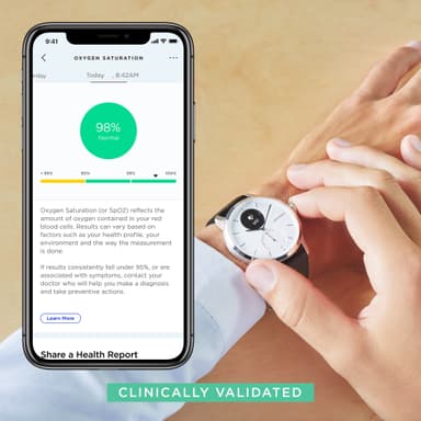 Withings ScanWatch hybrid smartklokke 42 mm (hvit)