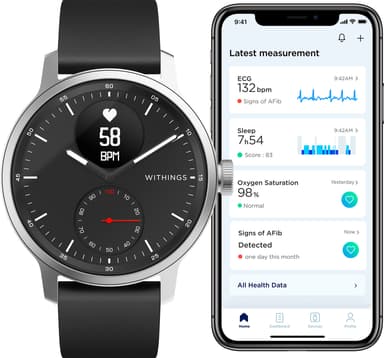 Withings ScanWatch hybrid smartklokke 42 mm (sort)