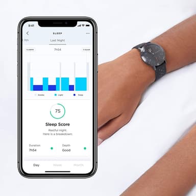Withings Steel HR Sport hybrid smartklokke 40 mm (hvit/sort)