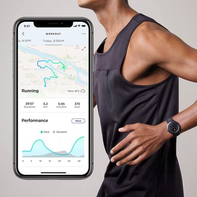 Withings Steel HR Sport hybrid smartklokke 40 mm (hvit/sort)