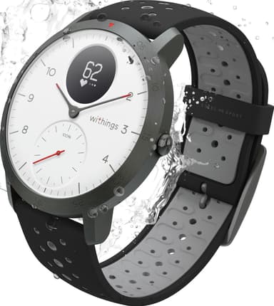 Withings Steel HR Sport hybrid smartklokke 40 mm (hvit/sort)