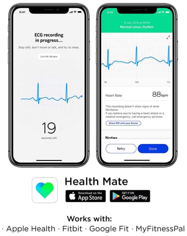 Withings Move ECG analog klokke 38 mm (sort)