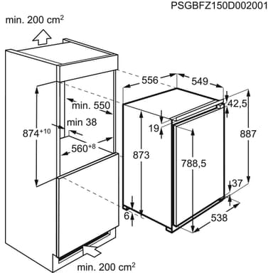 AEG fryser ABE888E1LF innebygd