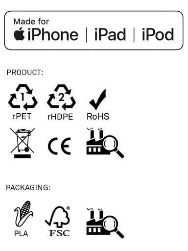 Green Ghost Net Resirkulert iPhone Lightning cable