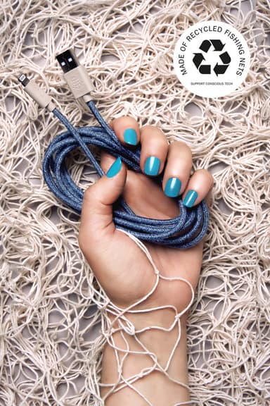 Blue Ghost Net Resirkulert iPhone Lightning cable