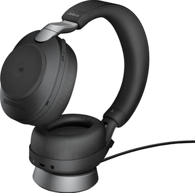 Jabra Evolve2 85 L380a MS Stereo headset med ladestativ (sort)