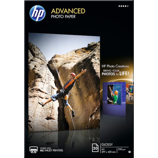 HP Advanced fotopapir Glossy A3