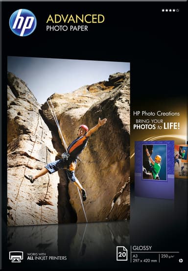 HP Advanced fotopapir Glossy A3