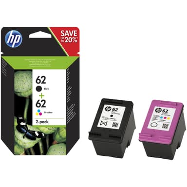 HP blekkpatroner 62 4-farget kombipakke Sort Trefarget
