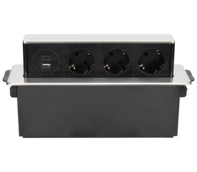 Pop-up desk 3 stikk 2xUSB (A+C) 3A 1,5m