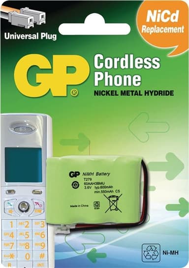 Oppladbare Ni-MH batteri 3.6 V 600 mAh 1-Blister