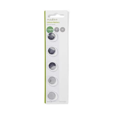 Knappecellebatterier, litium, CR1616 | 3 V | 5 deler | Blister