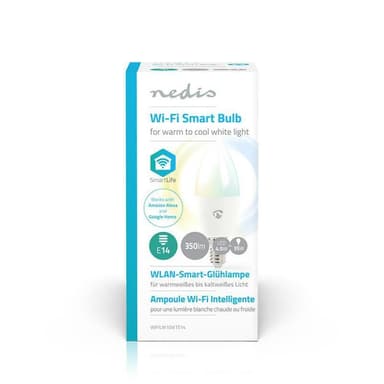 WiFi-smart LED-lyspære | Varmt hvitt og kaldt hvitt | E14