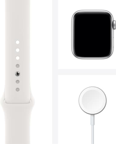 Apple Watch SE 40mm GPS (sølv alu/hvit sportsreim)