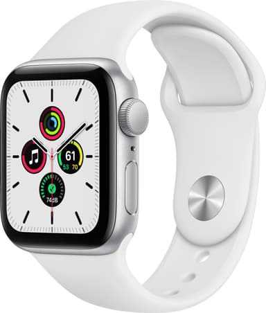 Apple Watch SE 40mm GPS (sølv alu/hvit sportsreim)