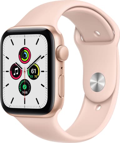 Apple Watch SE 44mm GPS (gullfarget alu/rosa sportsreim)