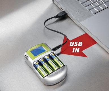 NiMH Batterilader AA AA 4x AA HR6 2600 MAh Batterier Elkj p