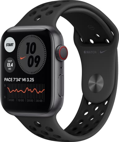 Apple Watch Nike Series 6 44mm GPS+4G LTE (grå alu/antr. sportsreim)