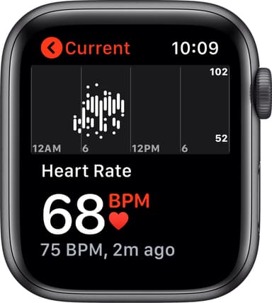 Apple Watch SE 44mm GPS (grå alu/sort sportsreim)
