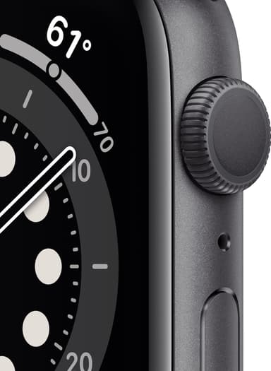 Apple Watch Series 6 44mm GPS (stellargrå/sort sportsreim)