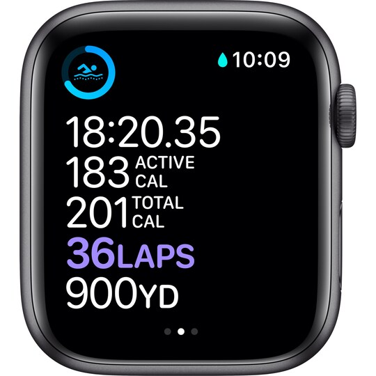 Apple Watch Series 6 44mm GPS (stellargrå/sort sportsreim)