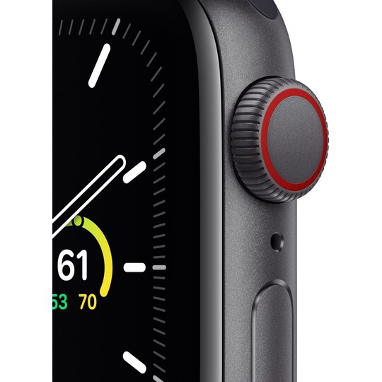 Apple Watch SE 40mm GPS+4G LTE (stellargrå alu/kullgrå sportsreim)