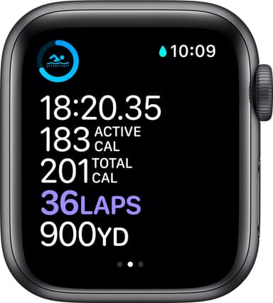 Apple Watch Series 6 40mm GPS+4G LTE (stellargrå/sort sportsreim)