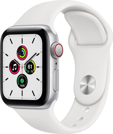Bilde levert av Elkjøp Apple Watch SE 40mm GPS+4G LTE (sølv alu/hvit sportsreim) 218188 - levert av Elkjøp