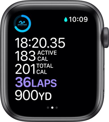 Apple Watch Series 6 44mm GPS+4G LTE (stellargrå alu/sort sportsreim)