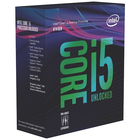 Intel Core i5-8600K prosessor (boks)