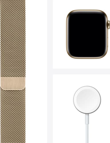 Apple Watch Series 6 44mm GPS+4G LTE (gullfarget stål/gull Mil.-reim)