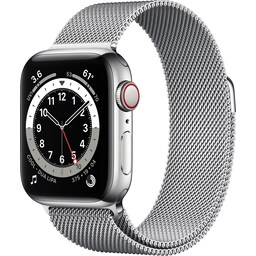 Apple Watch Series 6 40mm GPS+4G LTE (stål, sølv/sølv Milanese-reim)