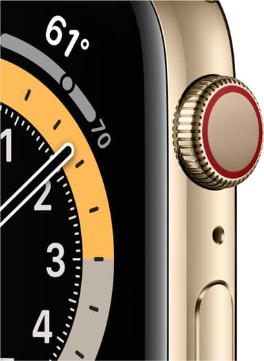 Apple Watch Series 6 44mm GPS+4G LTE (gullfarget stål/gull Mil.-reim)