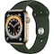 Apple Watch Series 6 44mm GPS+4G LTE (gullfarget stål/grønn sportsreim)