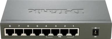 D-Link DES-1008PA, Ethernet switch, 8x10/100Mbps, 4xPOE, svart