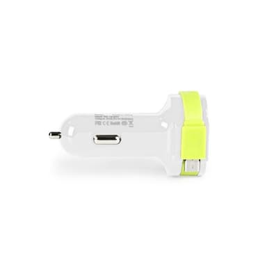 Billader 3-ttganger 6 A 2 x USB / Micro USB Hvit/Grøn