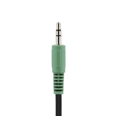 DELTACO hörlur med volymkontroll 2,5m kabel, svart