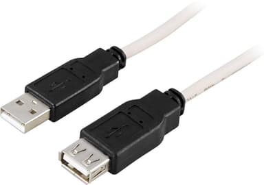 DELTACO USB 2.0 kabel Type A output-Type A input, 0,1m