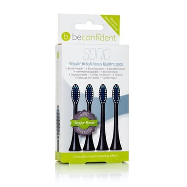 4-pack Sonic Tannbørstehoder Regular Svart