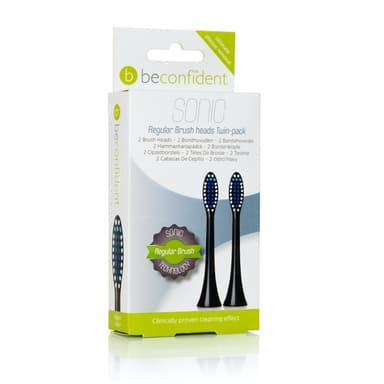 2-pack Sonic Tannbørstehoder Regular Svart