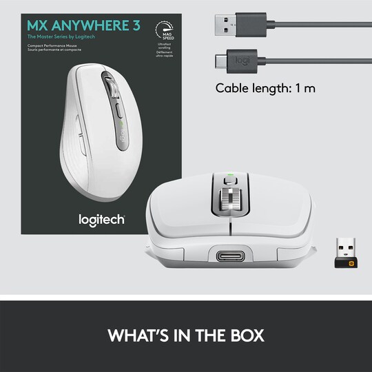 Logitech MX Anywhere 3 trådløs mus (lys grå)