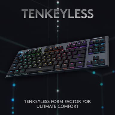 Logitech G915 Lightspeed trådløst gamingtastatur (GL Clicky-brytere)