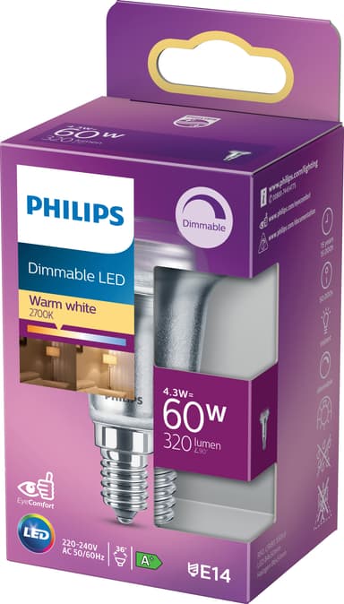 Philips LED-lyspære 4,3W E14