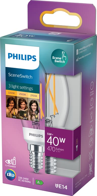Philips LED-lyspære 5W E14