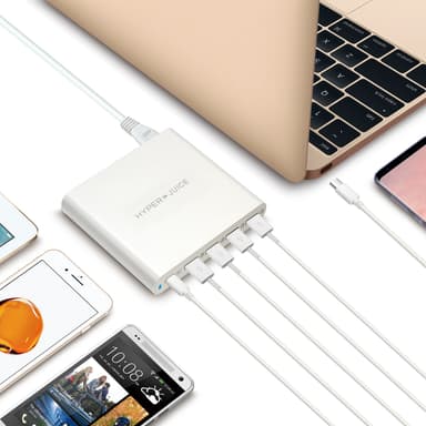 HyperJuice 4-i-1 USB-C-adapter (hvit) HyperJuice 4-i-1 USB-C-adapter (hvit)