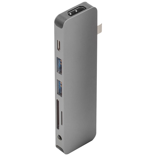 Hyperdrive Solo 7-i-1 multiadapter for MacBook (grå)