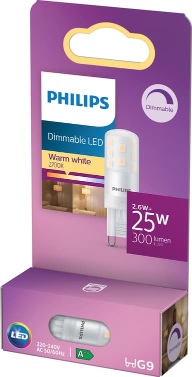 Philips LED-spotlys 2,6W G9