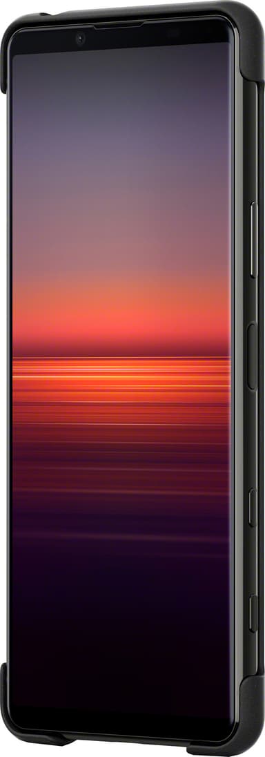 Sony Xperia 5 II Style Cover deksel med stativ (sort)