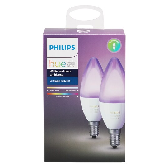 Philips Hue White and color ambiance lyspære 2-pk
